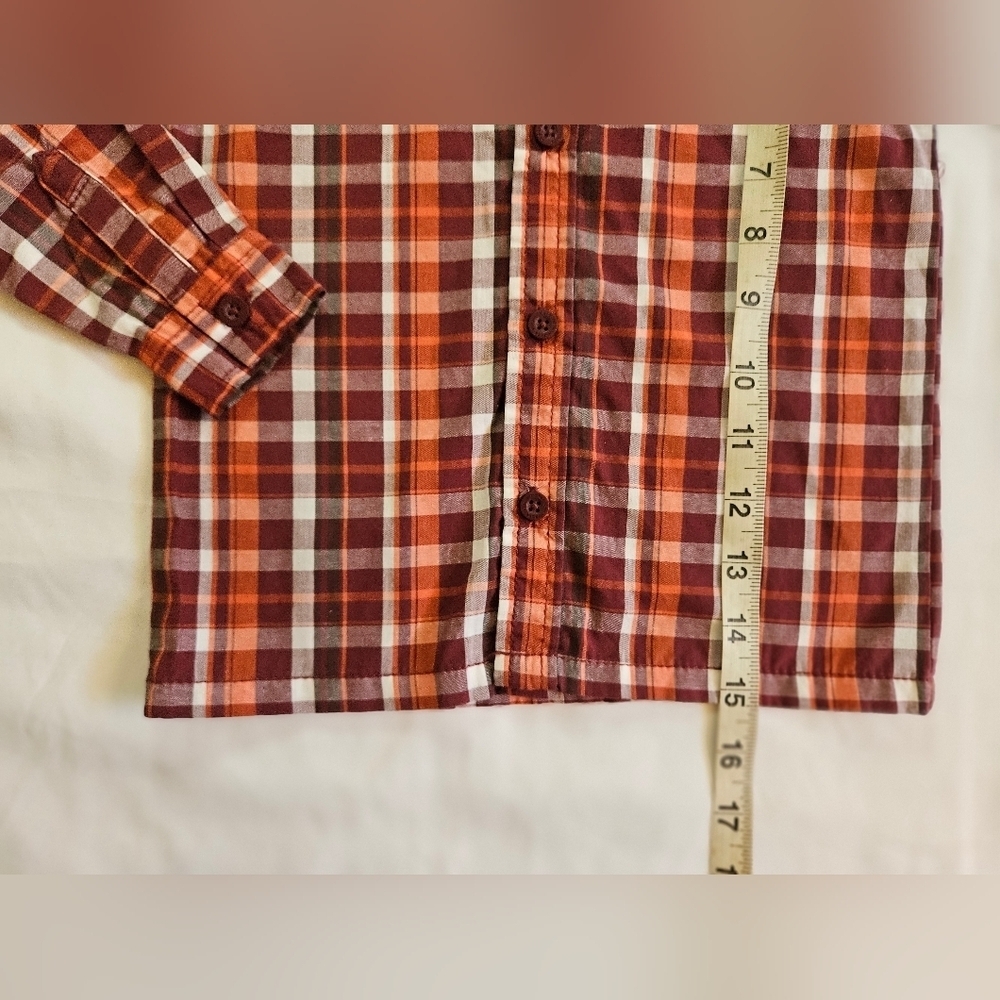 Wonder Kids Boys Red Plaid Lightweight Long Sleeve Button Up Shirt Size 2T - Picture 7 of 9